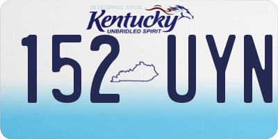 KY license plate 152UYN