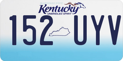 KY license plate 152UYV