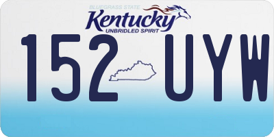 KY license plate 152UYW