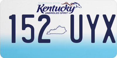 KY license plate 152UYX
