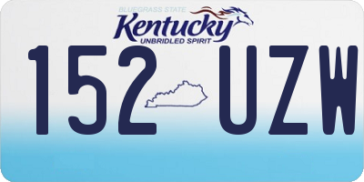 KY license plate 152UZW