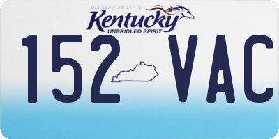 KY license plate 152VAC