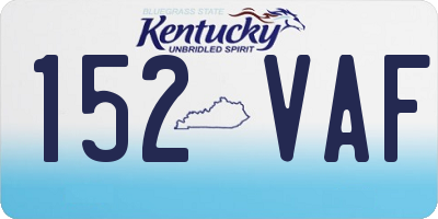 KY license plate 152VAF