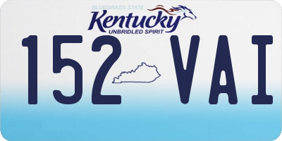 KY license plate 152VAI