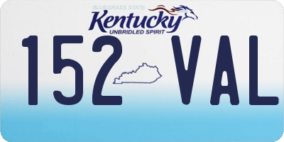 KY license plate 152VAL