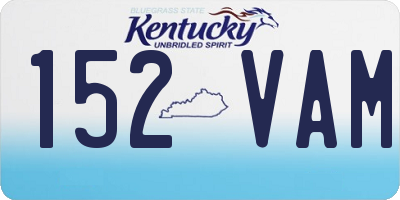 KY license plate 152VAM