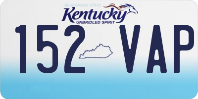 KY license plate 152VAP