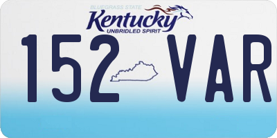KY license plate 152VAR