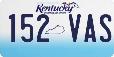 KY license plate 152VAS