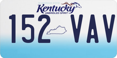KY license plate 152VAV