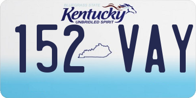 KY license plate 152VAY