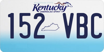 KY license plate 152VBC