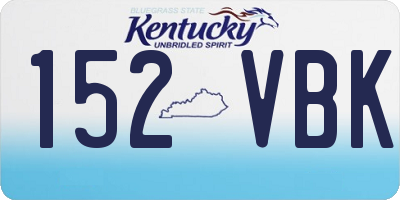 KY license plate 152VBK