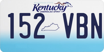 KY license plate 152VBN