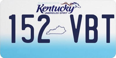 KY license plate 152VBT