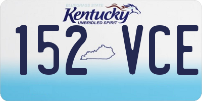 KY license plate 152VCE