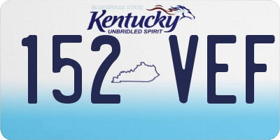 KY license plate 152VEF