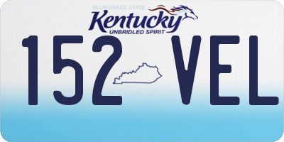 KY license plate 152VEL