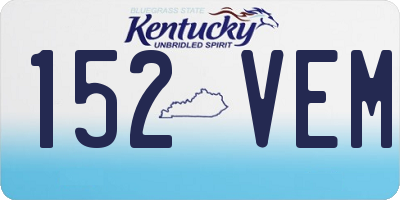KY license plate 152VEM