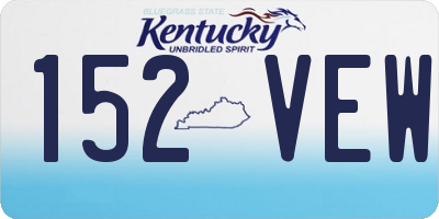 KY license plate 152VEW