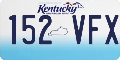 KY license plate 152VFX