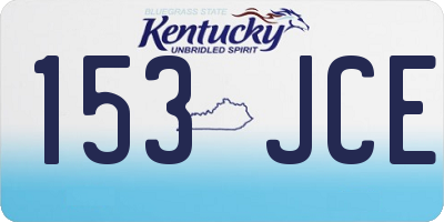 KY license plate 153JCE