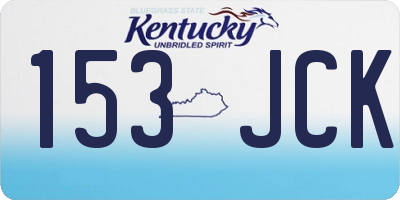 KY license plate 153JCK