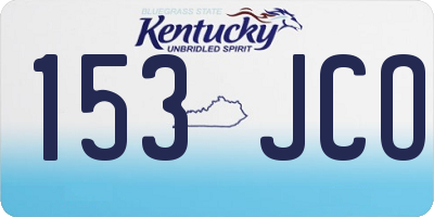 KY license plate 153JCO