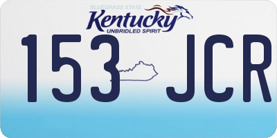 KY license plate 153JCR