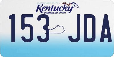 KY license plate 153JDA