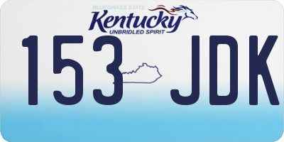 KY license plate 153JDK