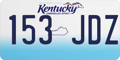 KY license plate 153JDZ