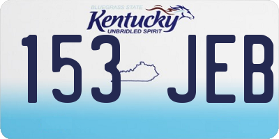 KY license plate 153JEB