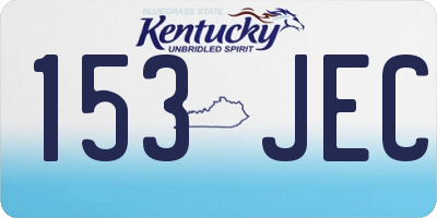 KY license plate 153JEC