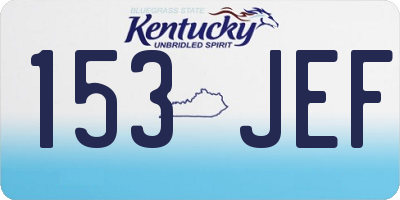 KY license plate 153JEF