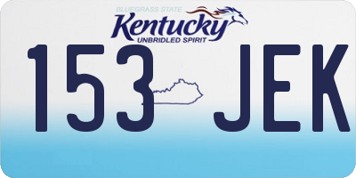 KY license plate 153JEK