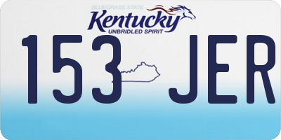 KY license plate 153JER