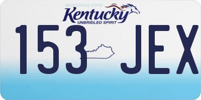 KY license plate 153JEX