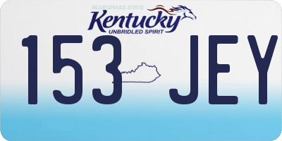 KY license plate 153JEY