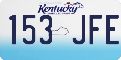 KY license plate 153JFE
