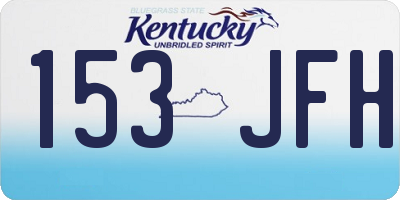KY license plate 153JFH