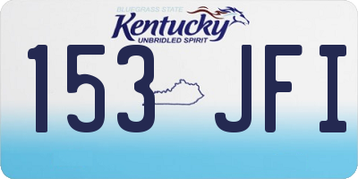 KY license plate 153JFI