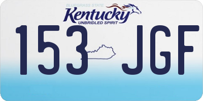 KY license plate 153JGF
