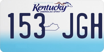 KY license plate 153JGH