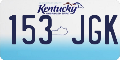 KY license plate 153JGK