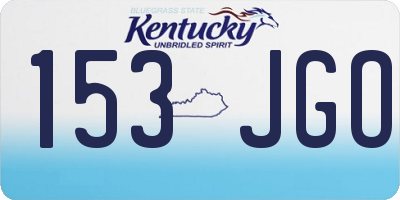 KY license plate 153JGO