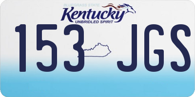 KY license plate 153JGS