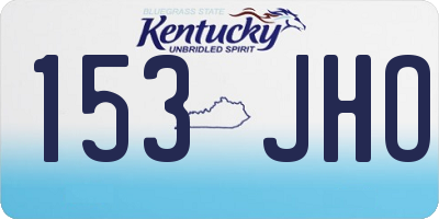 KY license plate 153JHO