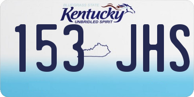 KY license plate 153JHS