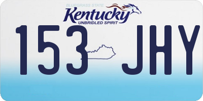 KY license plate 153JHY